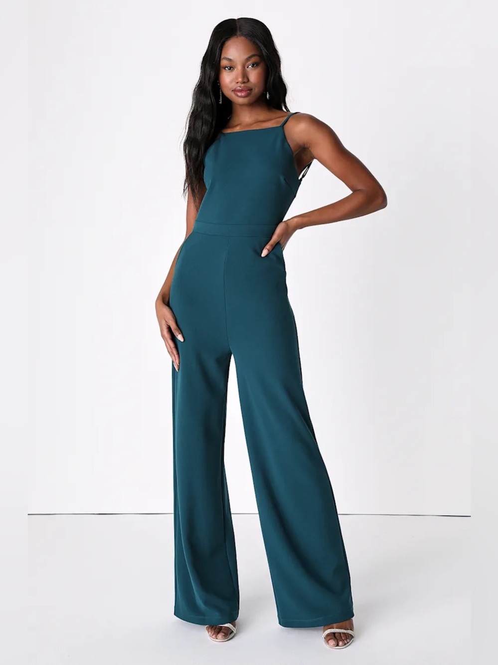 Lulus, Something to Behold Forest Green Jumpsuit, Medium
